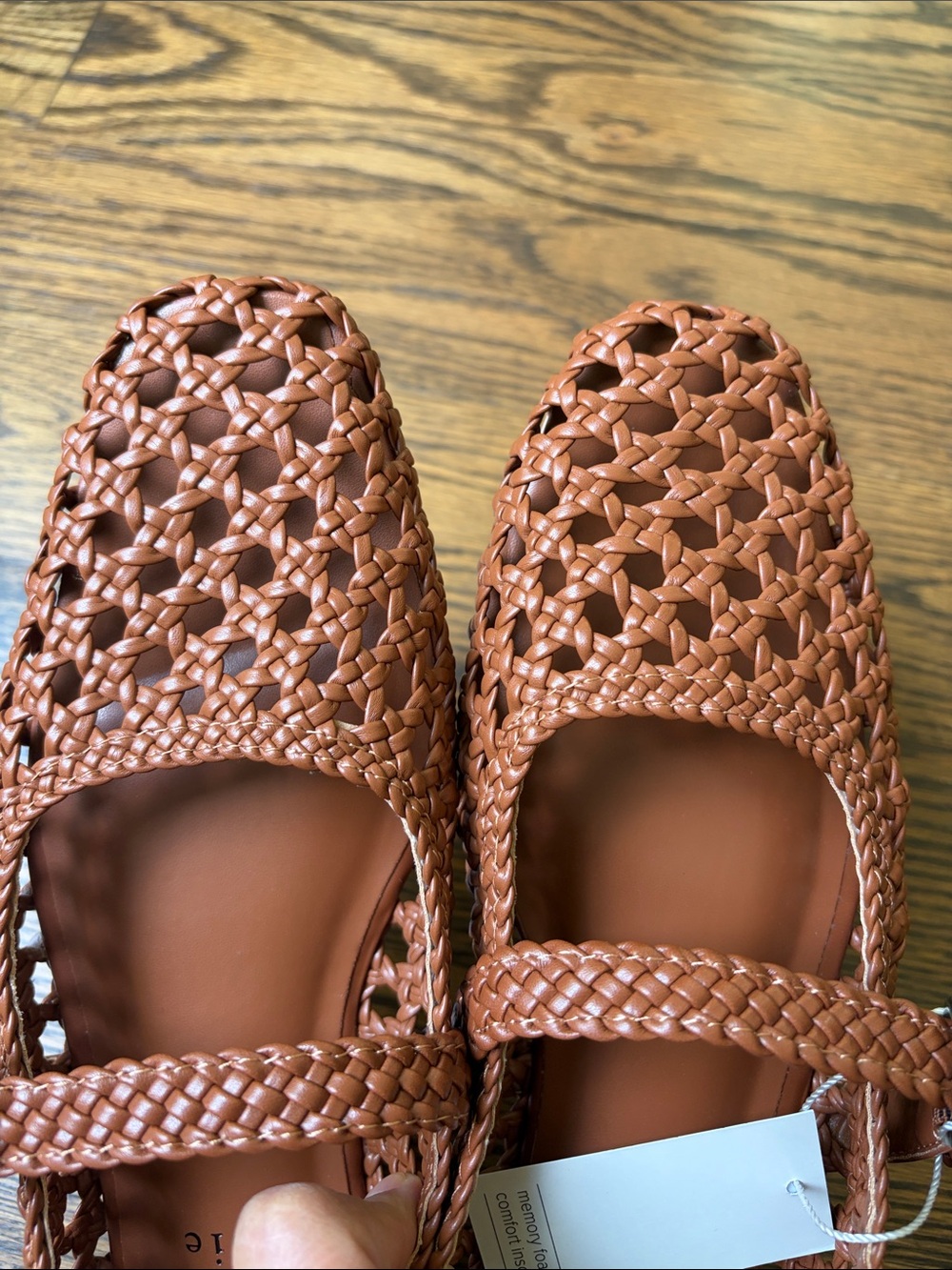NWT Joie Woven Mary Jane Flats in Cognac Brown - Picture 8 of 9